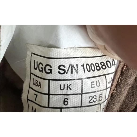 Uggs Girls Ugg Boots Size 7 Leather Suede Wool Winter Footwear Zip Closure Brown - Picture 6 of 8